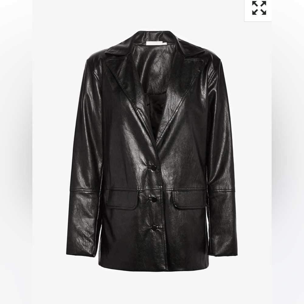 Steele Oversized Black Leather Blazer